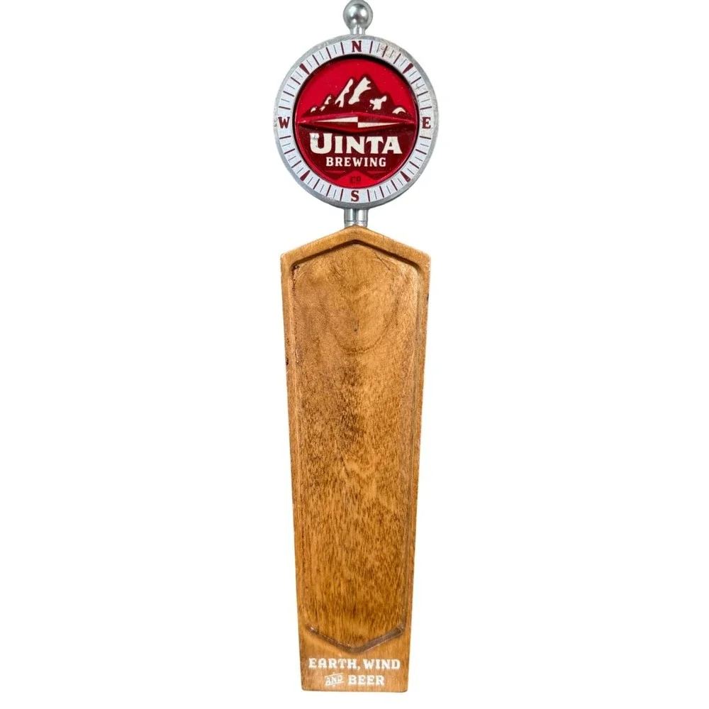 Uinta Brewing Earth Wind and Beer Tap Handle Wood Compass Top Salt Lake‎ City